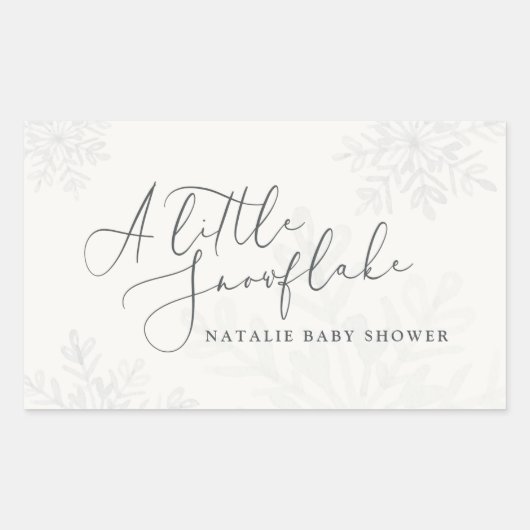 Een beetje sneeuwvlokken baby shower rechthoekige sticker (Voorkant)