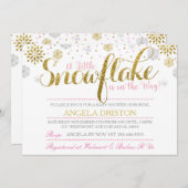 Een beetje sneeuwvlokken baby shower uitnodiging r (Voorkant / Achterkant)