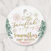 Een beetje sneeuwvlokken WinterBaby shower Bedankjes Labels (Voorkant)