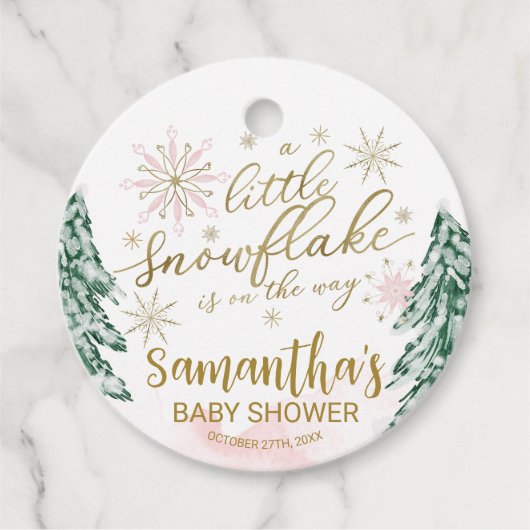 Een beetje sneeuwvlokken WinterBaby shower Bedankjes Labels (Voorkant)