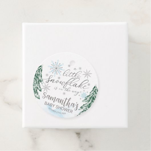 Een beetje sneeuwvlokken WinterBaby shower Bedankjes Labels (In situ)