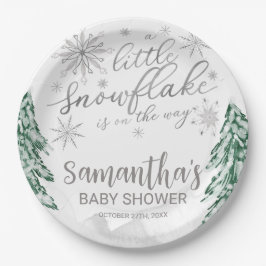 Een beetje sneeuwvlokken WinterBaby shower Papieren Bordje