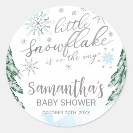Een beetje sneeuwvlokken WinterBaby shower Ronde Sticker