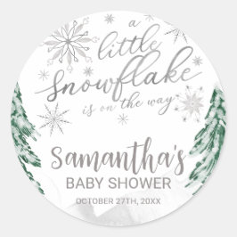 Een beetje sneeuwvlokken WinterBaby shower Ronde Sticker