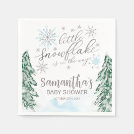 Een beetje sneeuwvlokken WinterBaby shower Servet