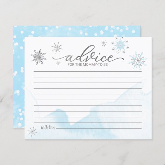 Een beetje snowflake Baby shower Advice-kaarten (Voorkant / Achterkant)
