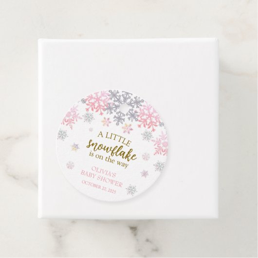 Een beetje Snowflake baby shower Bedankjes Labels (In situ)