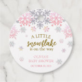 Een beetje Snowflake baby shower Bedankjes Labels (Voorkant)