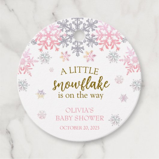 Een beetje Snowflake baby shower Bedankjes Labels (Voorkant)