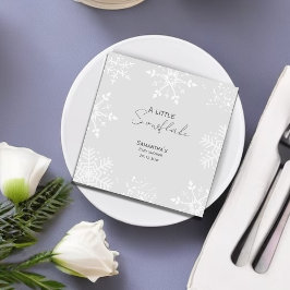 Een beetje Snowflake Baby shower Grey Servet