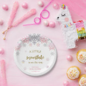 Een beetje Snowflake baby shower Papieren Bordje (Feest)