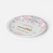 Een beetje Snowflake baby shower Papieren Bordje (Gekanteld)