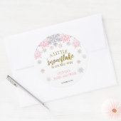 Een beetje Snowflake baby shower Ronde Sticker (Envelop)