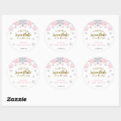 Een beetje Snowflake baby shower Ronde Sticker (Vel)