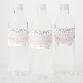 Een beetje Snowflake baby shower Waterfles Etiket