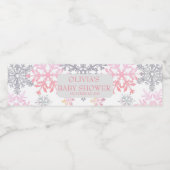 Een beetje Snowflake baby shower Waterfles Etiket (Enkel label)