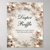 Een beetje Snowflake Boho Baby shower Luier Raffle Poster (Voorkant)