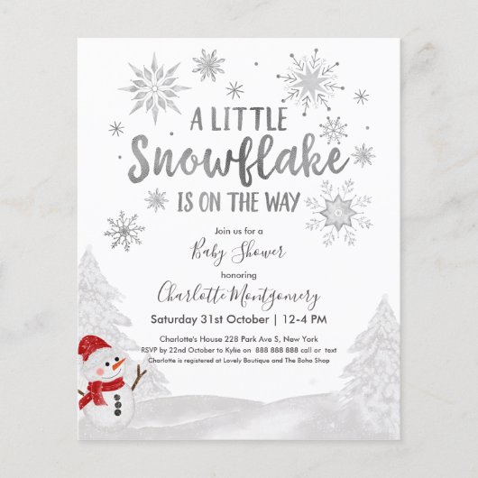 Een beetje snowflake Budget Baby shower (Voorkant)