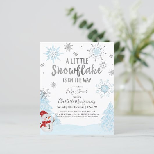 Een beetje snowflake Budget Baby shower (Staand voorkant)