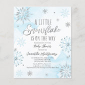 Een beetje Snowflake Budget Baby shower Invitation (Voorkant)