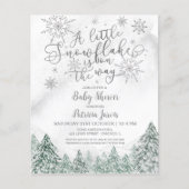 Een beetje Snowflake Grey Baby shower (Voorkant)
