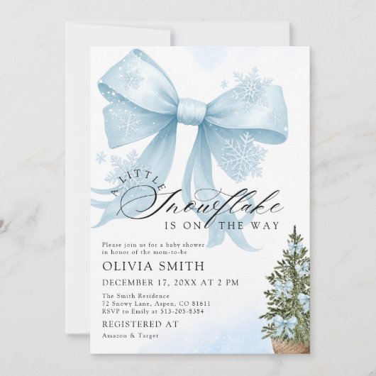 Een beetje Snowflake is onderweg Baby shower Kaart (Voorkant)
