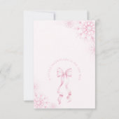 Een beetje Snowflake Pink Bow Baby shower Bedankkaart (Achterkant)