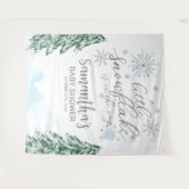 Een beetje Snowflake Winter Baby shower Achtergron Wandkleed (Voorkant (horizontaal))