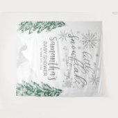 Een beetje Snowflake Winter Baby shower Achtergron Wandkleed (Voorkant (horizontaal))