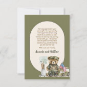 Een beetje soldaat jongen teddybeer Baby shower Bedankkaart (Achterkant)