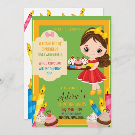 Een beetje Sprinkles Diverse Invitation Kaart (Voorkant / Achterkant)