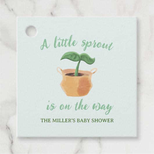 Een beetje Sprout Garden Plant Lover Baby shower Bedankjes Labels (Voorkant)