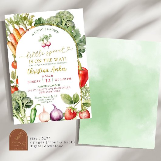 Een beetje spruit is onderweg naar het Baby shower Kaart