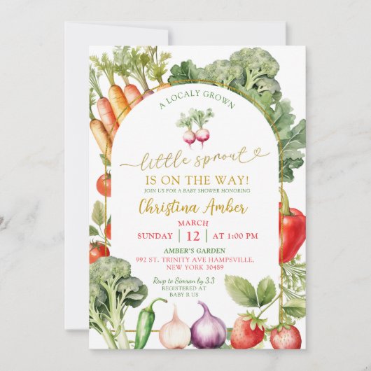 Een beetje spruit is onderweg naar het Baby shower Kaart (Voorkant)