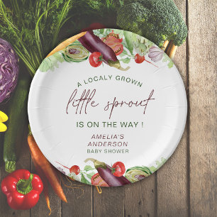 Een beetje spruit is op de weg naar Vege Baby show Papieren Bordje