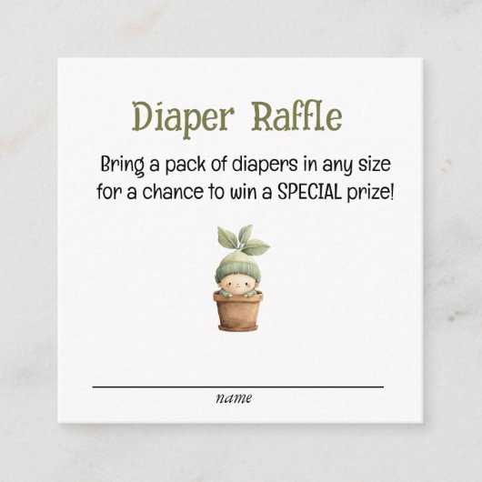 Een beetje spruit op de Way Luier Raffle Kaart (Voorkant)