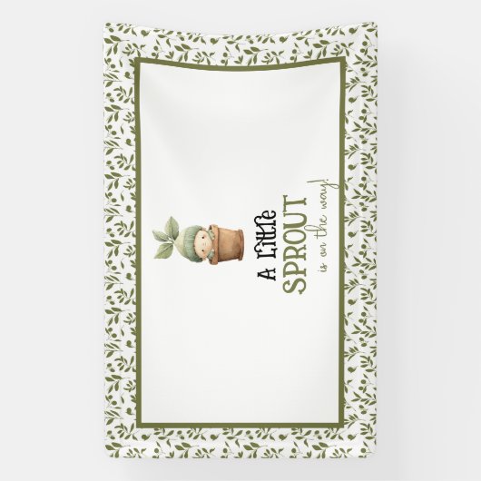 Een beetje spruit op de weg Baby shower Banner (Verticaal)