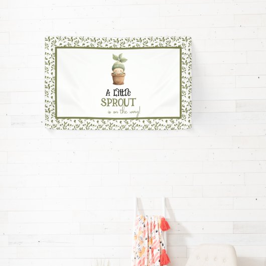 Een beetje spruit op de weg Baby shower Banner (Insitu)