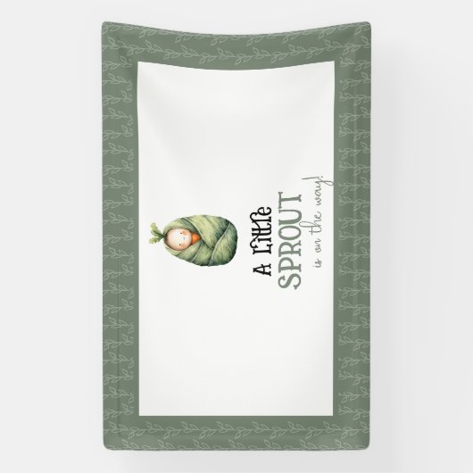 Een beetje spruit op de weg Baby shower Banner (Verticaal)
