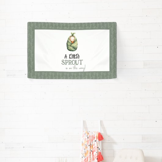 Een beetje spruit op de weg Baby shower Banner (Insitu)