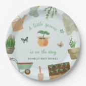 Een beetje spruit tuinieren Plant Baby shower Papieren Bordje (Voorkant)