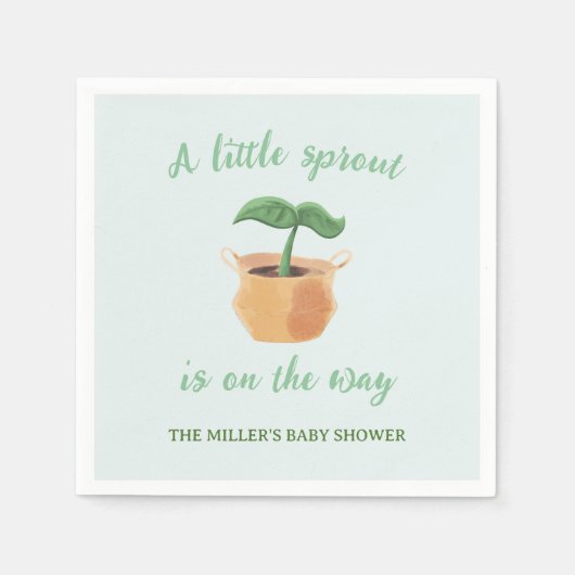 Een beetje spruit tuinieren Plant Baby shower Servet (Voorkant)