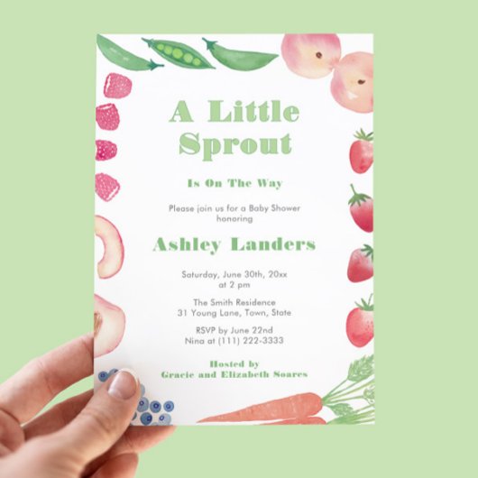 Een beetje spruiten boeren markt Baby shower Kaart