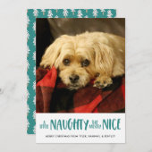 Een beetje stout | Aqua | Verticale foto Feestdagenkaart (Voorkant / Achterkant)