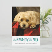 Een beetje stout | Aqua | Verticale foto Feestdagenkaart (Staand voorkant)