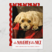 Een beetje stout | Rood | Verticale foto Feestdagenkaart (Voorkant / Achterkant)