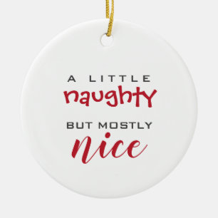 Een beetje stoute kerstversiering keramisch ornament