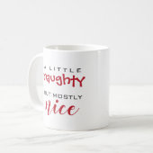 Een beetje stoute, meestal mooie kerstmok koffiemok (Voorkant links)