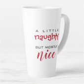 Een beetje stoute, meestal mooie kerstmok latte mok (Rechterhoek)