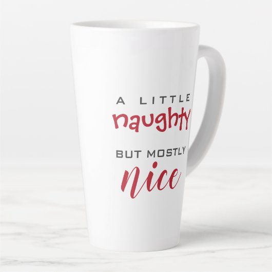 Een beetje stoute, meestal mooie kerstmok latte mok (Rechterhoek)